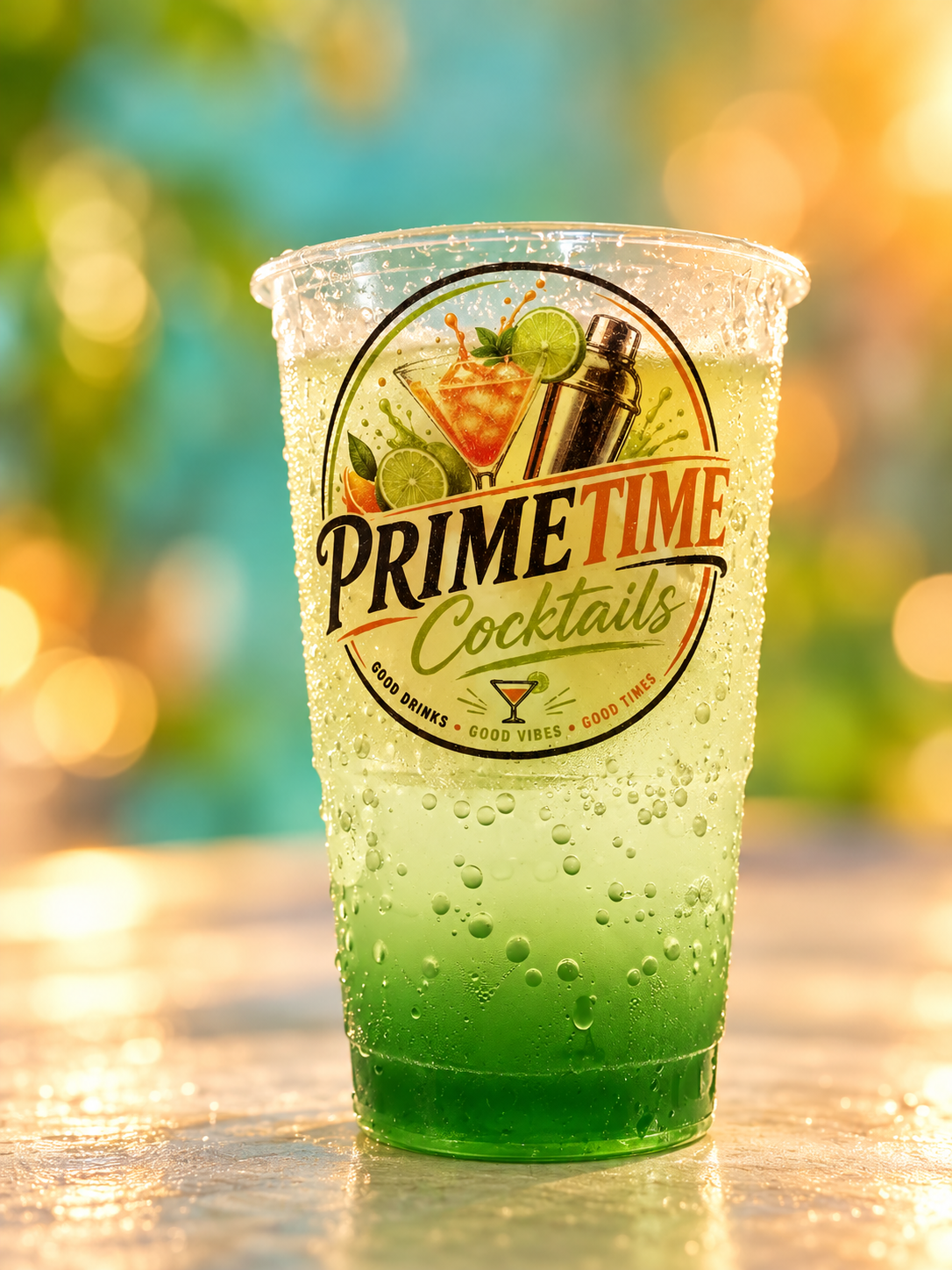 Green layered drink
